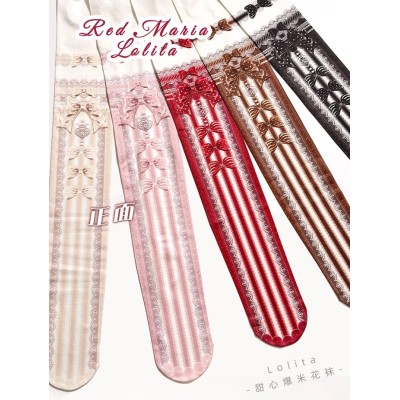 Red Maria Sweetheart Popcorn Tights